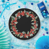 赤い実のクリスマスリース ホリデーパーティー ペーパープレート (パーティー)