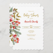 赤い実のフレーム 招待状 (正面/裏面)