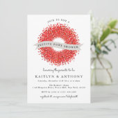 赤い実のリースのクリスマス ベビーシャワー 招待状 (スタンド正面)