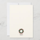 赤い実のリースの写真入りホリデーカード シーズンカード (裏面)