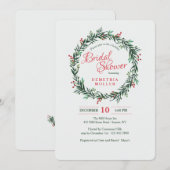 赤い実のリースの招待状 招待状 (正面/裏面)