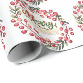 赤い実のリース merry & bright ラッピングペーパー (ロールコーナー)