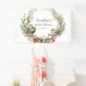 赤い実の松のリース ブライダルシャワー 横断幕 (インサイチュ)