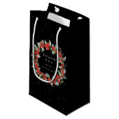 赤い実+ユーカリのクリスマス/ホリデーお礼メッセージ スモールペーパーバッグ (正面アングル)