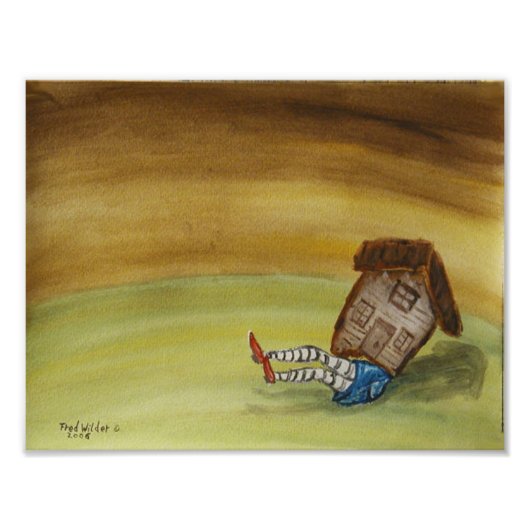 赤い室内履き フォトプリント (正面)