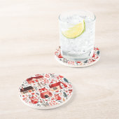 赤い家と家かわいい紙シート コースター (側面)