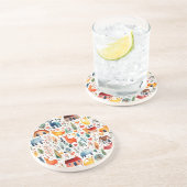 赤い家と家かわいい紙シート コースター (側面)