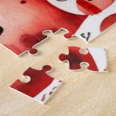 赤い家と家かわいい紙シート ジグソーパズル (側面)