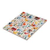 赤い家と家かわいい紙シート タイル (側面)