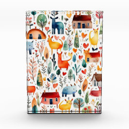 赤い家と家かわいい紙シート フォトブロック