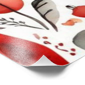 赤い家と家かわいい紙シート フォトプリント            (角)