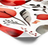 赤い家と家かわいい紙シート ポスター (コーナー)