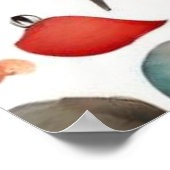 赤い家と家かわいい紙シート ポスター (角)