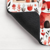 赤い家と家かわいい紙シート マウスパッド (コーナー)