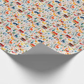 赤い家と家かわいい紙シート ラッピングペーパー (角)