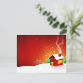 赤い家のクリスマス シーズンポストカード (スタンド正面)