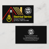 赤い家庭用電源ライン電気 名刺 (正面/裏面)