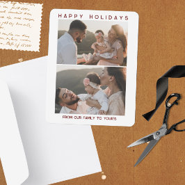 赤い家族のホリデーカードテンプレート シーズンカード