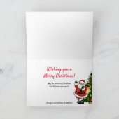 赤い家族の写真のクリスマスカードあなたのテキスト シーズンカード (内部)