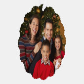 赤い家族の写真メリークリスマス オーナメントカード (右)