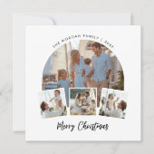 赤い家族の写真航海のクリスマスビーチ シーズンカード (正面)