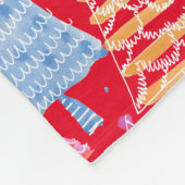 赤い家族の名前が素敵なクリスマスツリー フリースブランケット (角)