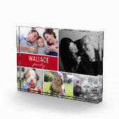 赤い家族の複数の写真コラージクリスマスプレゼント フォトブロック (右)