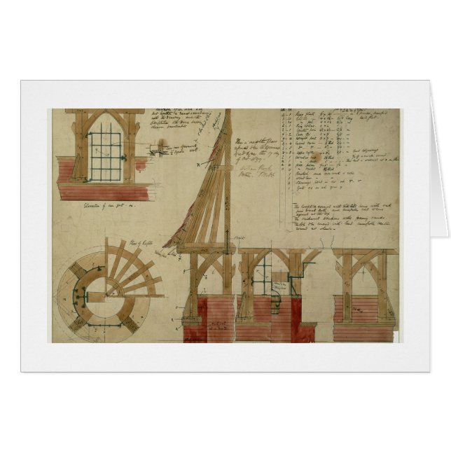 赤い家、Bexleyのヒースのための計画(ペンとインク (正面横)