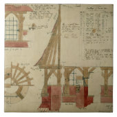 赤い家、Bexleyのヒースのための計画(ペンとインク タイル (正面)