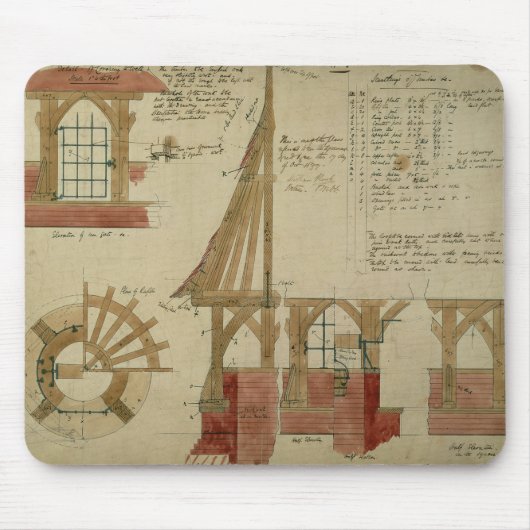 赤い家、Bexleyのヒースのための計画(ペンとインク マウスパッド (正面)