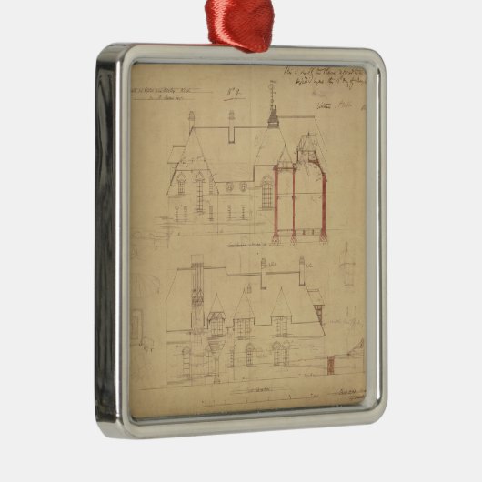赤い家、Bexleyのヒースのための高度(ペンで書いて下さい メタルオーナメント (右)