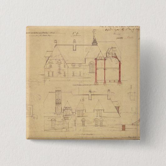 赤い家、Bexleyのヒースのための高度(ペンで書いて下さい 缶バッジ (正面)