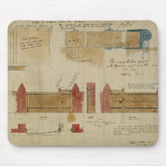 赤い家、Bexley Heaのための計画そして高度 マウスパッド (正面)