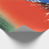 赤い富士北斎浮世絵日本のデコペ ラッピングペーパー (角)