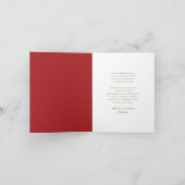 赤い対角のストライプ写真のモダン卒業 サンキューカード (内部)