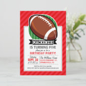 赤い対角カスタムのサッカーストライプ選手 招待状 (スタンド正面)