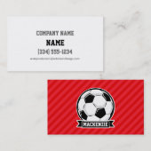 赤い対角サッカーストライプボール 名刺 (正面/裏面)