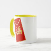 赤い封筒のモチーフ マグカップ (正面左)
