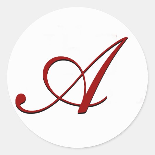 赤い封筒用シールとモノグラム ラウンドシール (正面)