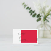 赤い専門のデザインのエレガントでモダンなシンプル 名刺 (スタンド正面)