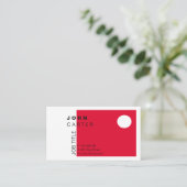 赤い専門のデザインのエレガントでモダンなシンプル 名刺 (スタンド正面)