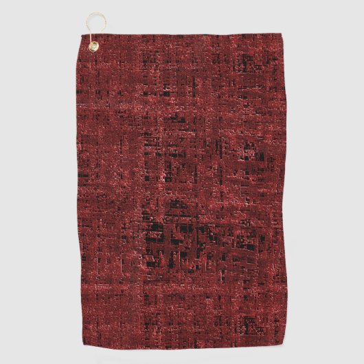 赤い小さい四角絵を描形の重なり ゴルフタオル (正面)