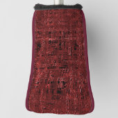 赤い小さい四角絵を描形の重なり ゴルフヘッドカバー (回転90)