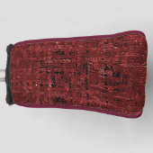 赤い小さい四角絵を描形の重なり ゴルフヘッドカバー (正面)