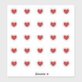 赤い小さなハート シール