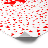 赤い小さな愛のハート背景 ポスター (角)