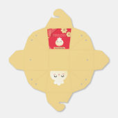 赤い小さな餃子アジアの赤ちゃんシャワーお願いボックス フェイバーボックス (折り畳みなし)