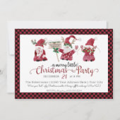 赤い小人の水彩画 メリーリトルクリスマスパーティー シーズンカード (正面)