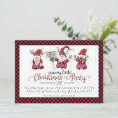 赤い小人の水彩画 メリーリトルクリスマスパーティー シーズンカード (スタンド正面)