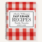 赤い小切手名簡単ディナーレシピ ノートブック (正面)